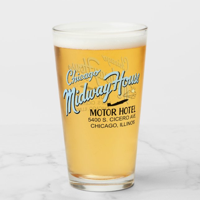 Chicago Midway House Motor Hotel, Chicago, IL Glaskopp (Framsida fylld)