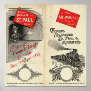 Chicago Milwaukee och St Paul Railway Poster