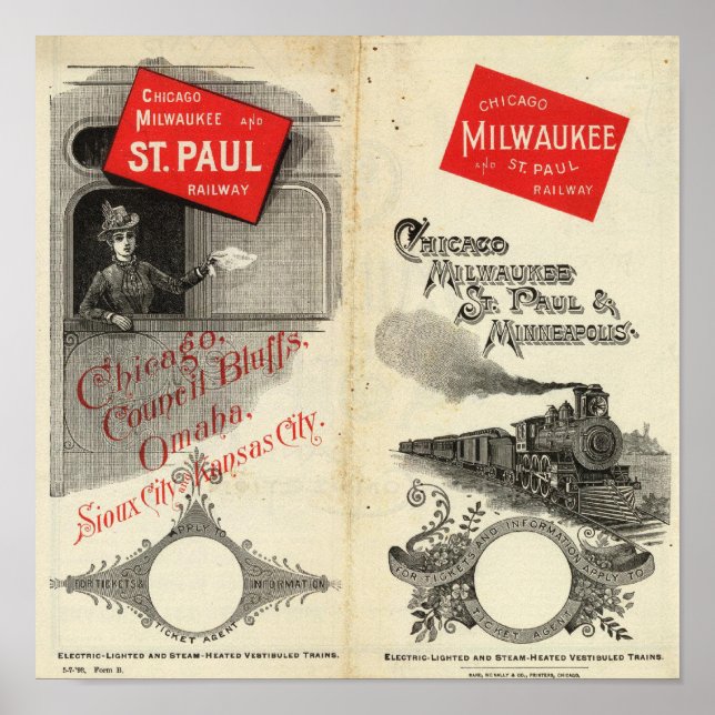 Chicago Milwaukee och St Paul Railway Poster (Framsidan)