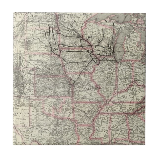 Chicago Milwaukee och St Paul Ry och anslutningar Kakelplatta (Framsidan)