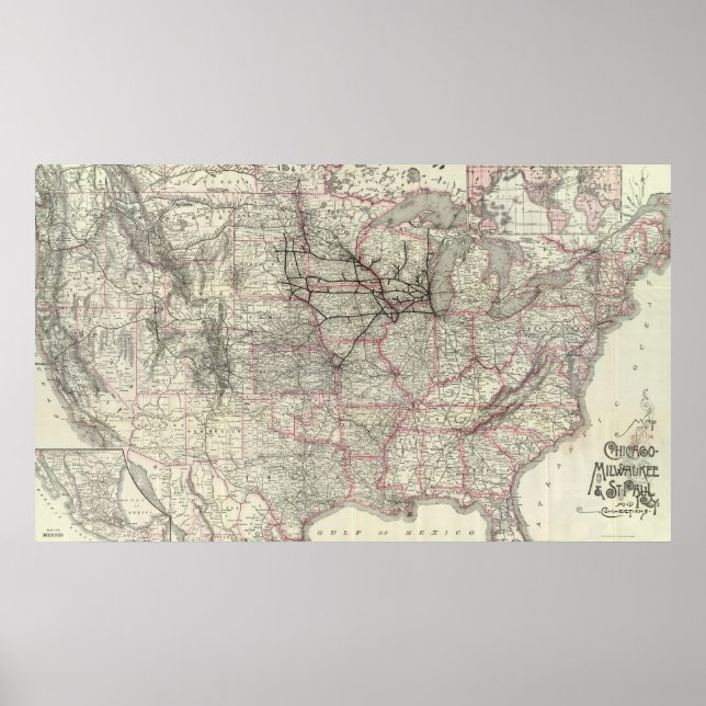 Chicago Milwaukee och St Paul Ry och anslutningar Poster (Framsidan)