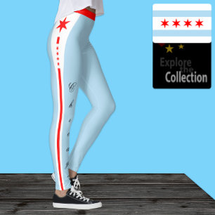 Chicago mode leggings, Chicago Flagga /sport Leggings