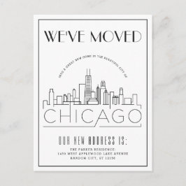 Chicago Modern Deco | Ny adress Meddelande Vykort