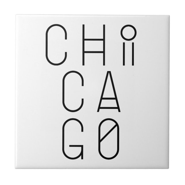 Chicago Modern geometrisk typografi Kakelplatta (Framsidan)