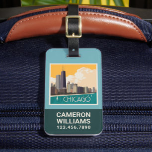 Chicago Modern Skyline Bagagebricka