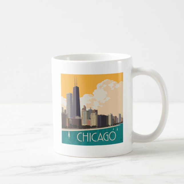 Chicago | Modern Skyline Kaffemugg (Höger)