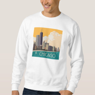 Chicago   Modern Skyline Lång Ärmad Tröja