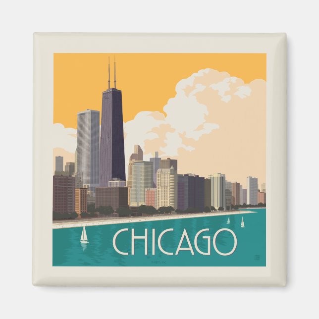 Chicago | Modern Skyline Magnet (Framsidan)