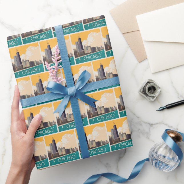 Chicago | Modern Skyline Presentpapper (Gifting)