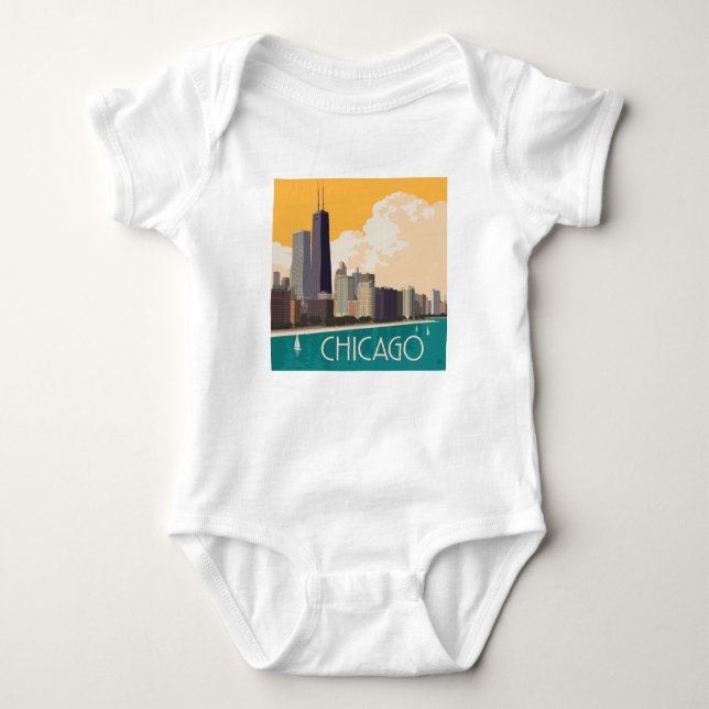 Chicago | Modern Skyline T Shirt (Framsida)