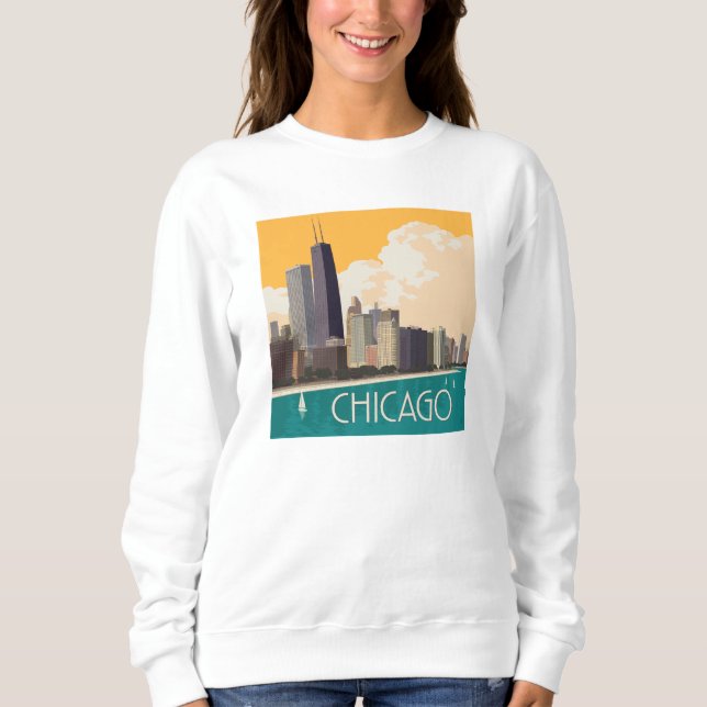 Chicago | Modern Skyline T Shirt (Framsida)