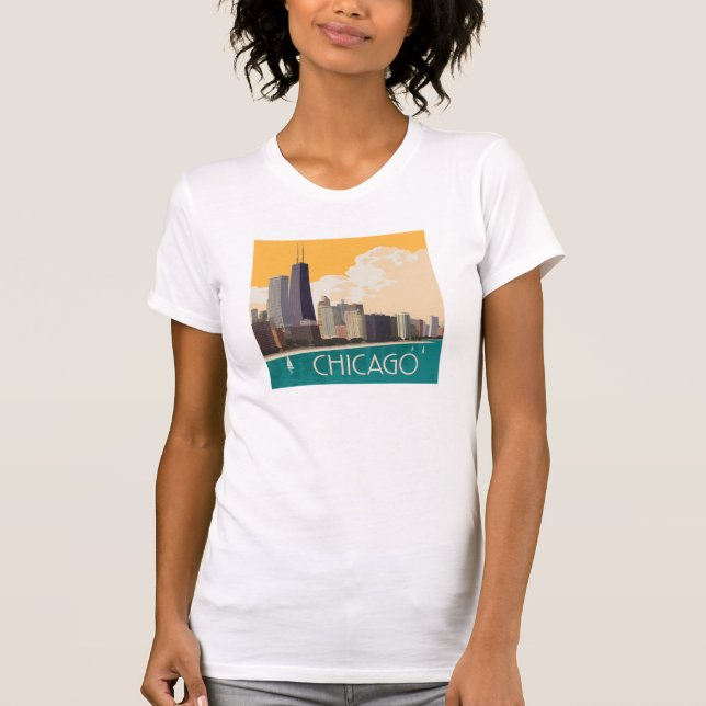 Chicago | Modern Skyline T Shirt (Framsida)