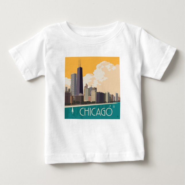 Chicago | Modern Skyline T Shirt (Framsida)