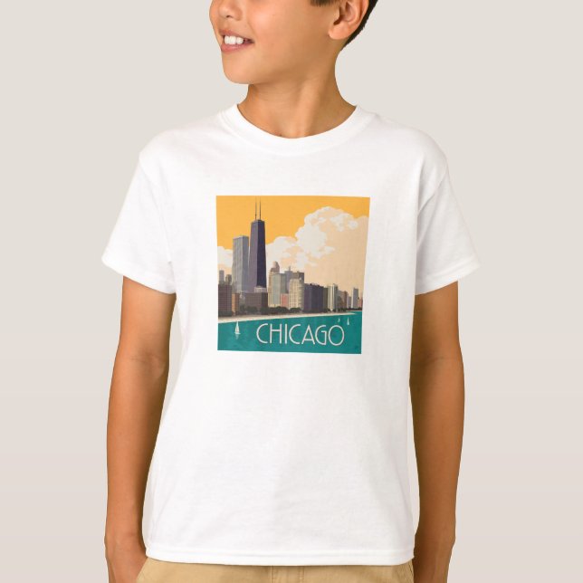 Chicago | Modern Skyline T Shirt (Framsida)