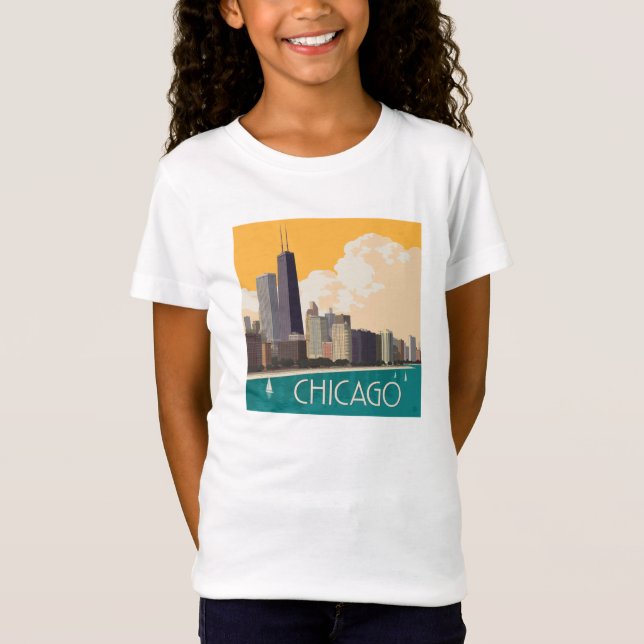 Chicago | Modern Skyline T Shirt (Framsida)