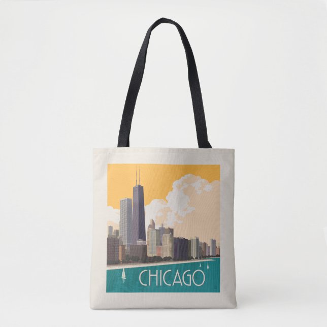 Chicago | Modern Skyline Tygkasse (Framsida)