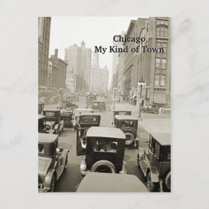 Chicago My Kind of Town Vintage 1920's Busy Street Vykort
