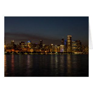 Chicago nattlig stadsbild OBS kort