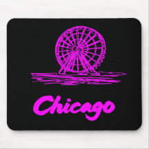 Chicago Navy Pier Ferris Wheel Neon Rosa