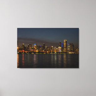 Chicago Night Cityscape Canvastryck