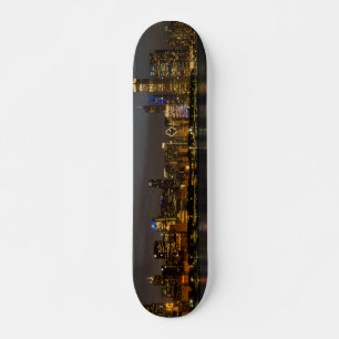 Chicago Night Cityscape Mini Skateboard Bräda 18,5 Cm