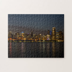 Chicago Night Cityscape Pussel