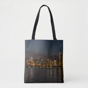 Chicago Night Cityscape Tygkasse