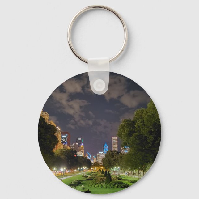Chicago Night Himlar Keychain Nyckelring (Framsida)
