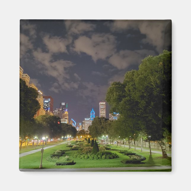 Chicago Night Himlar Magnet (Framsidan)
