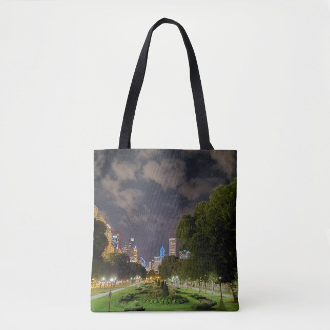 Chicago Night Himlar Tote Bag Tygkasse (Framsida)