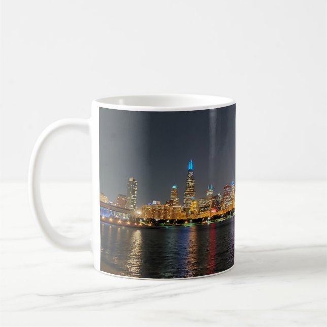 Chicago Night Skyline mugg (Vänster)
