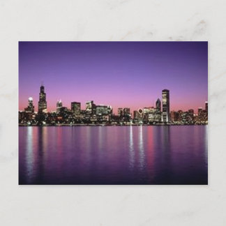 Chicago Nitetime Skyline Vykort