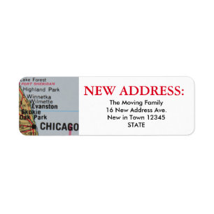 Chicago Ny adress Label Returadress Etikett