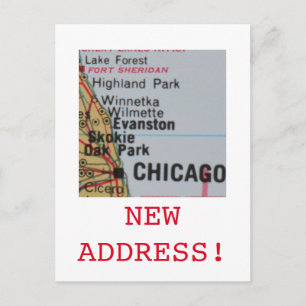 Chicago Ny adress-meddelande Meddelande Vykort