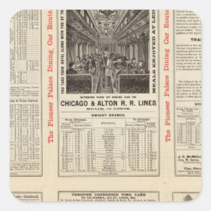 Chicago och Alton järnväg 3 Fyrkantigt Klistermärke