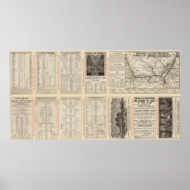 Chicago och Alton Railroad 3 Poster (Framsidan)