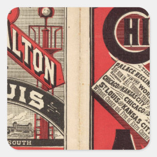 Chicago och Alton Railroad Fyrkantigt Klistermärke