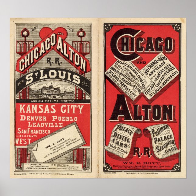 Chicago och Alton Railroad Poster (Framsidan)