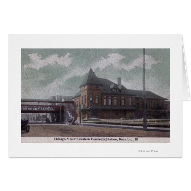 Chicago och Northwest Railway Station Hälsningskort (Framsidan Horizontal)