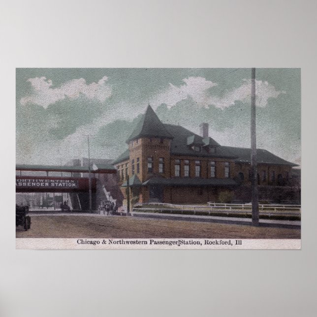 Chicago och Northwest Railway Station Poster (Framsidan)