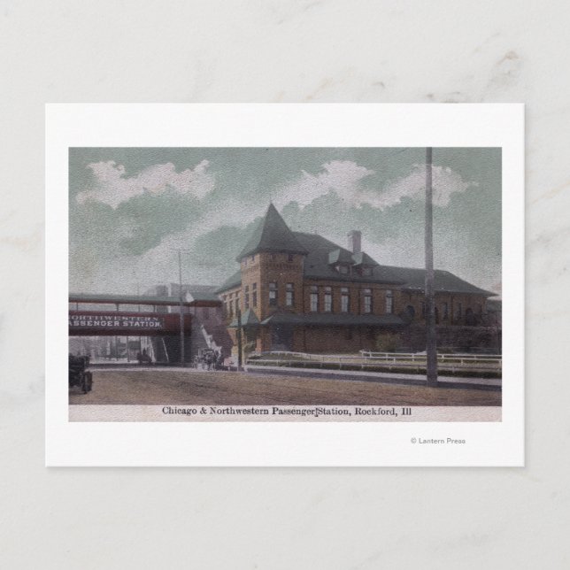 Chicago och Northwest Railway Station Vykort (Framsida)
