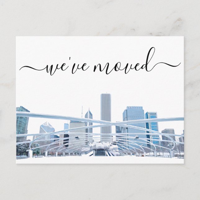 Chicago Office Flytta Announcement Postcard Meddelande Vykort (Framsida)