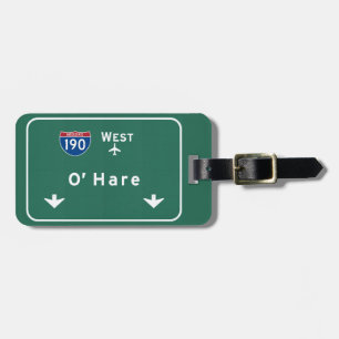 Chicago O'Hare flygplats I-190 W Interstate Bagagebricka