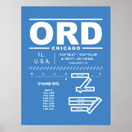 Chicago O'Hare Internationell Airport ORD Poster