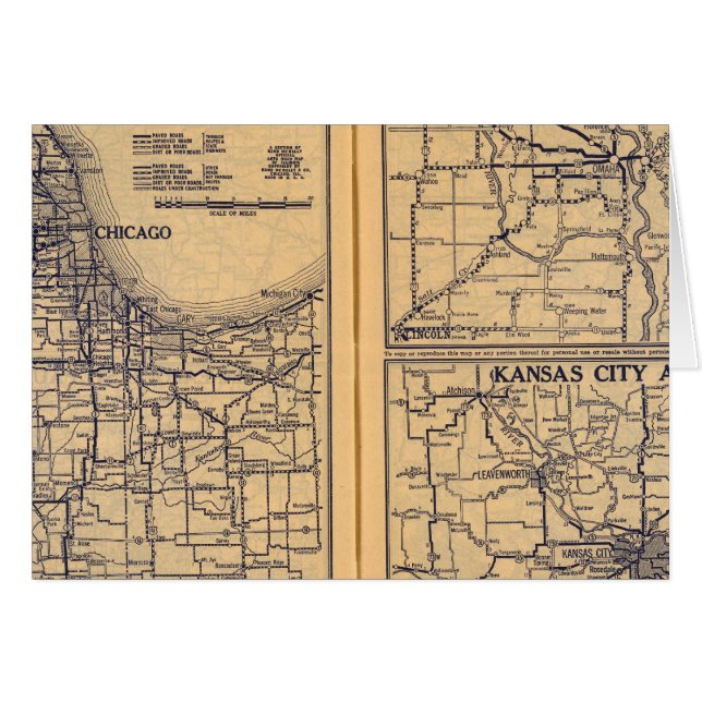 Chicago, Omaha, Kansas City Hälsningskort (Framsidan Horizontal)