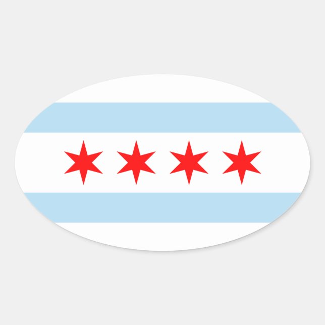 Chicago Ovalt Klistermärke (Framsida)