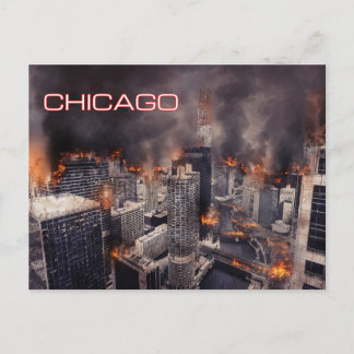 Chicago på brandvykort vykort