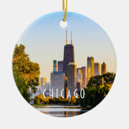 Chicago på Dusk Julgransprydnad Keramik