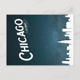 Chicago på natten - vykort