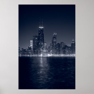 Chicago på sjön, svarten & viten poster
